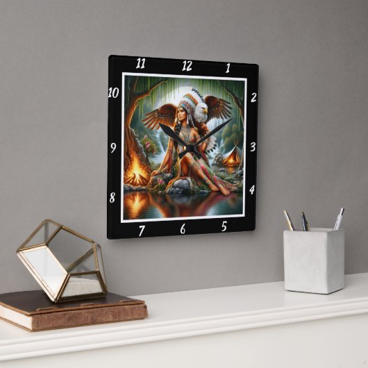 Oorspronkelijke titel: Eagle's Path Willow's Breez Vierkante Klok (Kantoor)