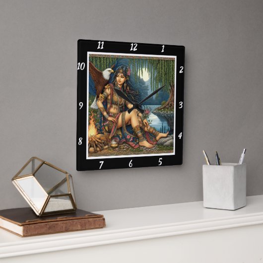 Oorspronkelijke titel: Eagle's shadow star's brill Vierkante Klok (Kantoor)