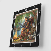 Oorspronkelijke titel: Eagle's shadow willow's res Vierkante Klok (Hoek)