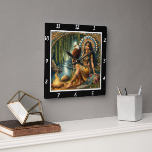 Oorspronkelijke titel: Eagle's Sight Forest's Dew Vierkante Klok