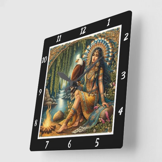 Oorspronkelijke titel: Eagle's Sight Forest's Dew Vierkante Klok (Hoek)