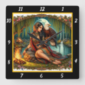 Oorspronkelijke titel: Eagle's Span Forest's Shade Vierkante Klok (Voorkant)