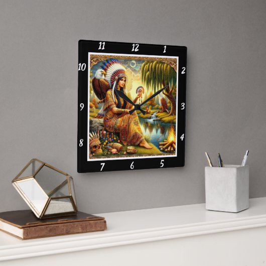 Oorspronkelijke titel: Eagle's tracks Willow's rus Vierkante Klok (Kantoor)