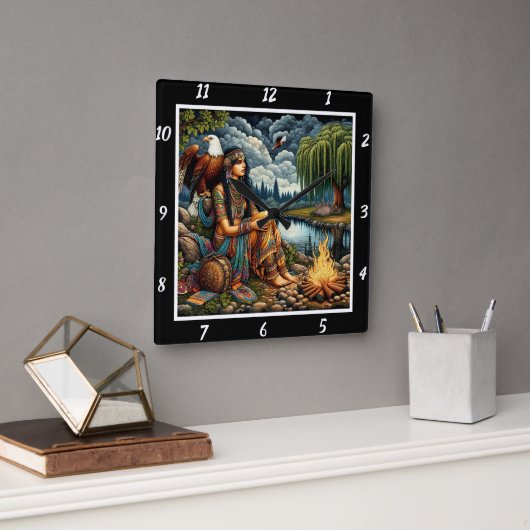 Oorspronkelijke titel: Eagle's watch Willow's murm Vierkante Klok (Kantoor)