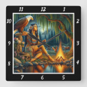 Oorspronkelijke titel: Eagle's wing forest's breat Vierkante Klok (Voorkant)