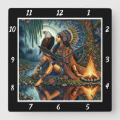 Oorspronkelijke titel: Eagle's wing river's gleam Vierkante Klok (Voorkant)