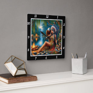 Oorspronkelijke titel: Eagle's wing star's glow Vierkante Klok