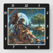 Oorspronkelijke titel: Eagle's wings moon's radian Vierkante Klok (Voorkant)