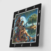 Oorspronkelijke titel: Eagle's wings moon's radian Vierkante Klok (Hoek)