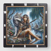 Oorspronkelijke titel: Fire Dance Night Dream Vierkante Klok (Voorkant)