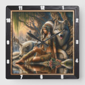 Oorspronkelijke titel: Forest floor evening dream Vierkante Klok (Voorkant)