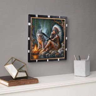 Oorspronkelijke titel: Forest Glade Morning Song Vierkante Klok