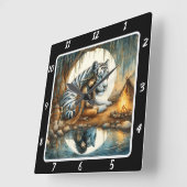 Oorspronkelijke titel: Forest Glade Tiger's roar Vierkante Klok (Hoek)