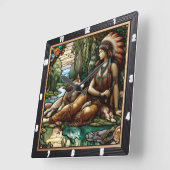 Oorspronkelijke titel: Forest Shadows Silent Wolf Vierkante Klok (Hoek)