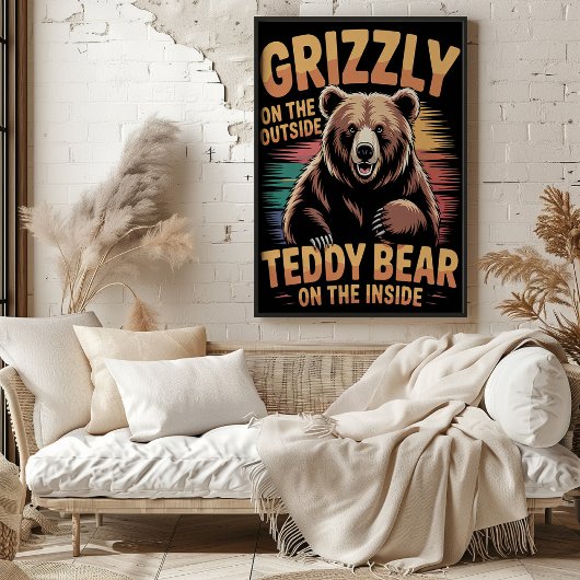 Oorspronkelijke titel: Grizzly outside teddybeer i Poster