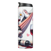 Oorspronkelijke titel: Grumpy cat in hammock with Thermosbeker (Geroteerd rechts)