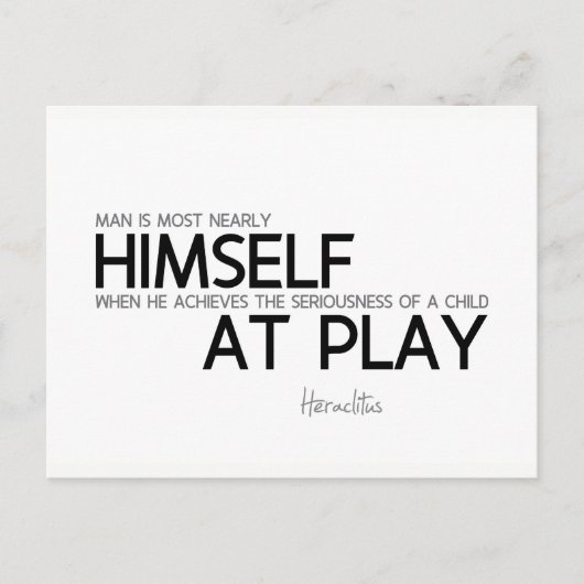 Oorspronkelijke titel: Heraclitus: Child at play Briefkaart (Voorkant)