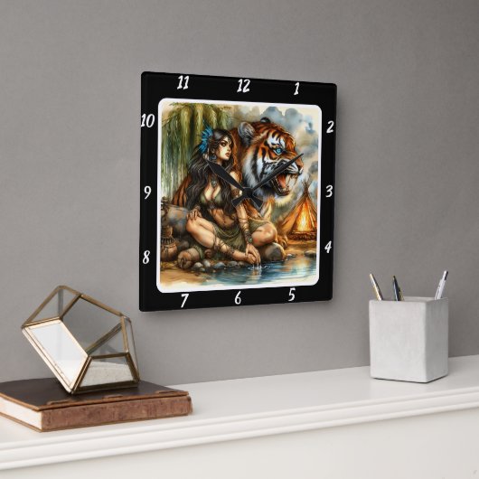 Oorspronkelijke titel: Hidden Path Tiger's heart Vierkante Klok (Kantoor)