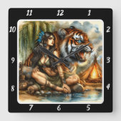 Oorspronkelijke titel: Hidden Path Tiger's heart Vierkante Klok (Voorkant)