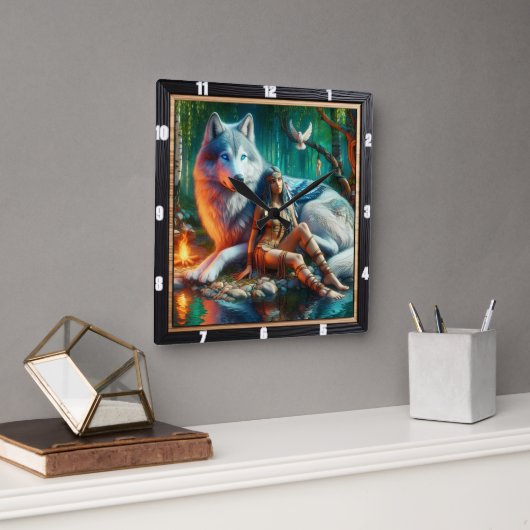 Oorspronkelijke titel: Moonlight Glade Ancient Wis Vierkante Klok (Kantoor)