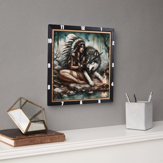 Oorspronkelijke titel: Mountain Air Evening Dream Vierkante Klok (Kantoor)