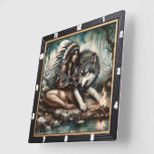 Oorspronkelijke titel: Mountain Air Evening Dream Vierkante Klok (Hoek)