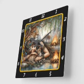 Oorspronkelijke titel: Mountain Peaks Tiger's drea Vierkante Klok (Hoek)