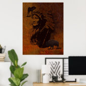 Oorspronkelijke titel: Native American Chief, Buff Poster (Thuiskantoor)