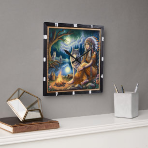 Oorspronkelijke titel: Pond Lelies Morning Light Vierkante Klok