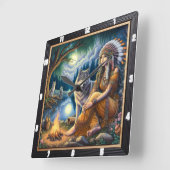 Oorspronkelijke titel: Pond Lelies Morning Light Vierkante Klok (Hoek)