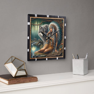 Oorspronkelijke titel: Pond Stillness Art Vierkante Klok