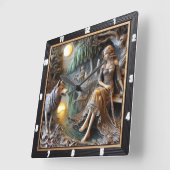 Oorspronkelijke titel: River Stones Ancient Story Vierkante Klok (Hoek)