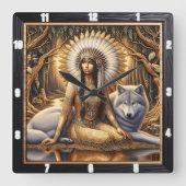 Oorspronkelijke titel: Sacred Fire Glow Vierkante Klok (Voorkant)