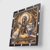 Oorspronkelijke titel: Sacred Fire Glow Vierkante Klok (Hoek)