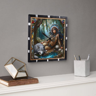 Oorspronkelijke titel: Starlight Pines Evening Bre Vierkante Klok