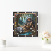 Oorspronkelijke titel: Starlight Pines Evening Bre Vierkante Klok (Huis)