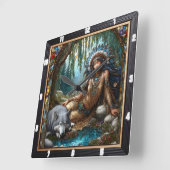 Oorspronkelijke titel: Starlight Pines Evening Bre Vierkante Klok (Hoek)