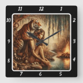 Oorspronkelijke titel: Starlight Pines Tiger's dre Vierkante Klok (Voorkant)