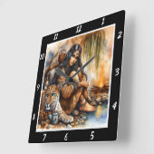 Oorspronkelijke titel: Tiger's eyes moon's reflect Vierkante Klok (Hoek)