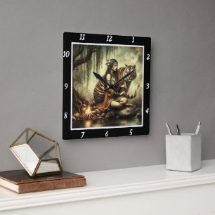 Oorspronkelijke titel: Tiger's eyes mountain's mis Vierkante Klok