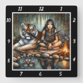 Oorspronkelijke titel: Tiger's Glance Stream's Flo Vierkante Klok (Voorkant)