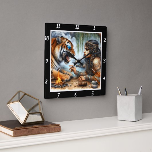 Oorspronkelijke titel: Tiger's heart stone's echo Vierkante Klok (Kantoor)