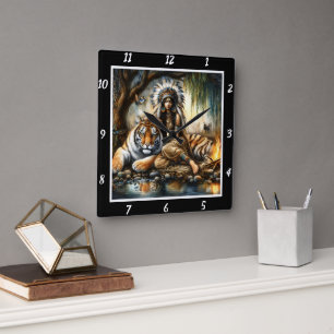 Oorspronkelijke titel: Tiger's Leap Forest's Shado Vierkante Klok