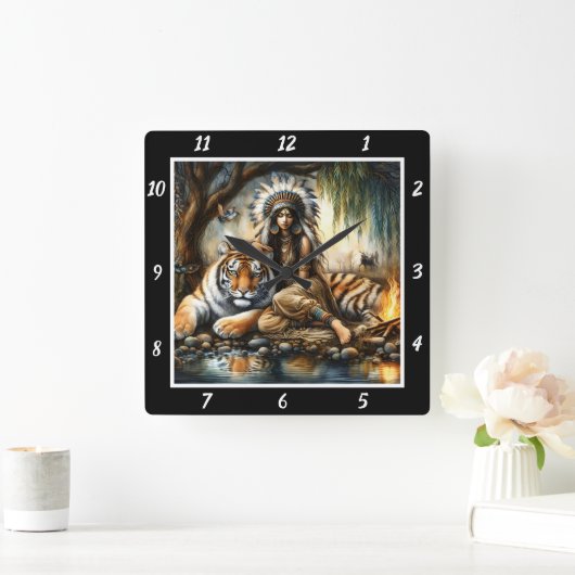 Oorspronkelijke titel: Tiger's Leap Forest's Shado Vierkante Klok (Huis)