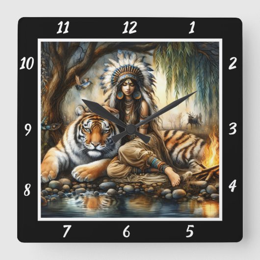 Oorspronkelijke titel: Tiger's Leap Forest's Shado Vierkante Klok (Voorkant)