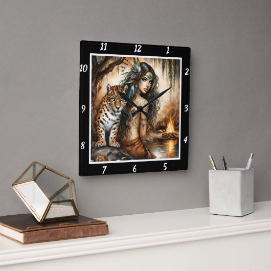 Oorspronkelijke titel: Tiger's pace willow dance Vierkante Klok (Kantoor)