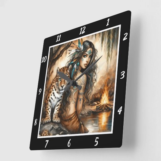 Oorspronkelijke titel: Tiger's pace willow dance Vierkante Klok (Hoek)