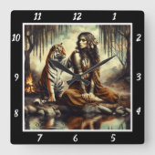 Oorspronkelijke titel: Tiger's shadow willow peace Vierkante Klok (Voorkant)