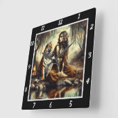 Oorspronkelijke titel: Tiger's shadow willow peace Vierkante Klok (Hoek)