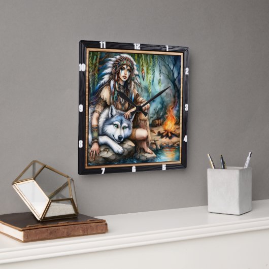 Oorspronkelijke titel: Willow Dance twilight Vierkante Klok (Kantoor)